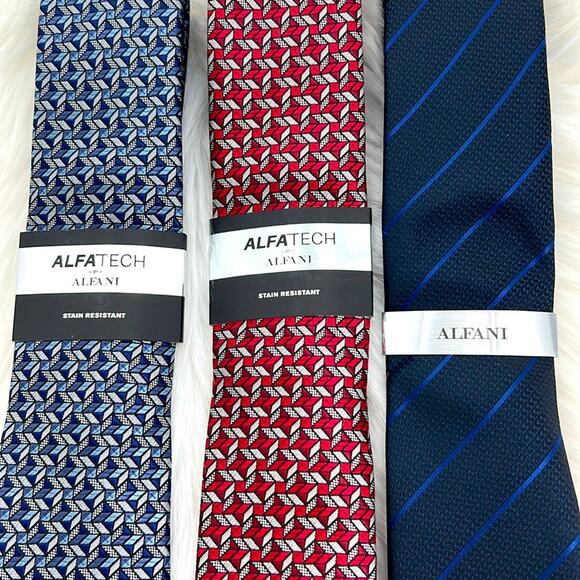 Alfani Men's Set of 3 Ties - Navy/Blue/Red - New with tags - Picture 1 of 4